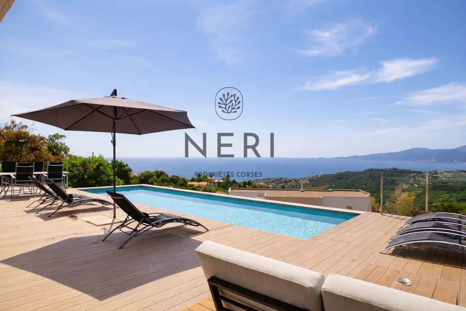 Villa contemporaine vue mer à Albitreccia, 3 chambres avec piscine