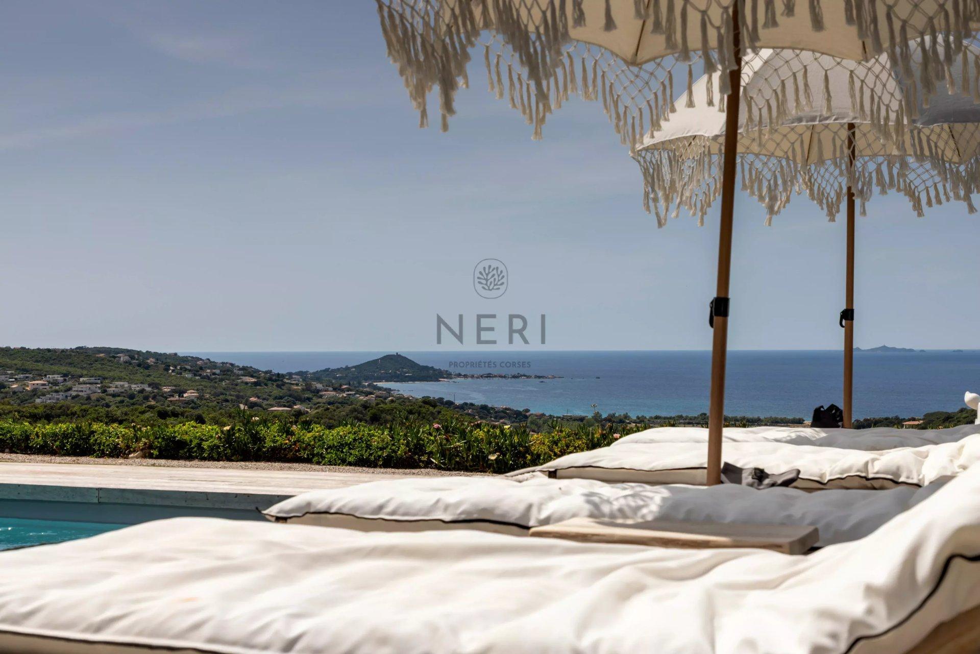 Villa Laetizia – Vue mer panoramique & piscine chauffée à Pietrosella | 5 chambres