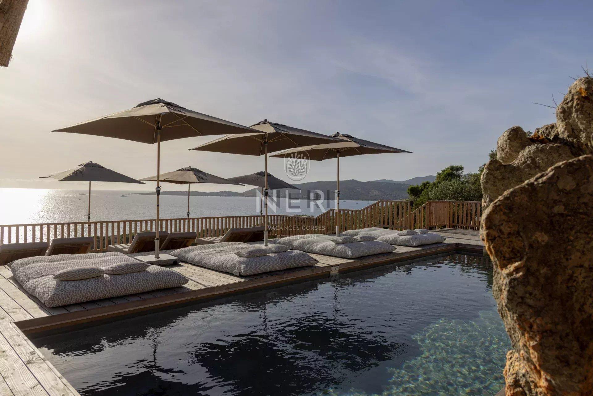VILLA IPANEMA - Propriano, 6 chambres dont un dortoir enfant, vue mer panoramique, piscine